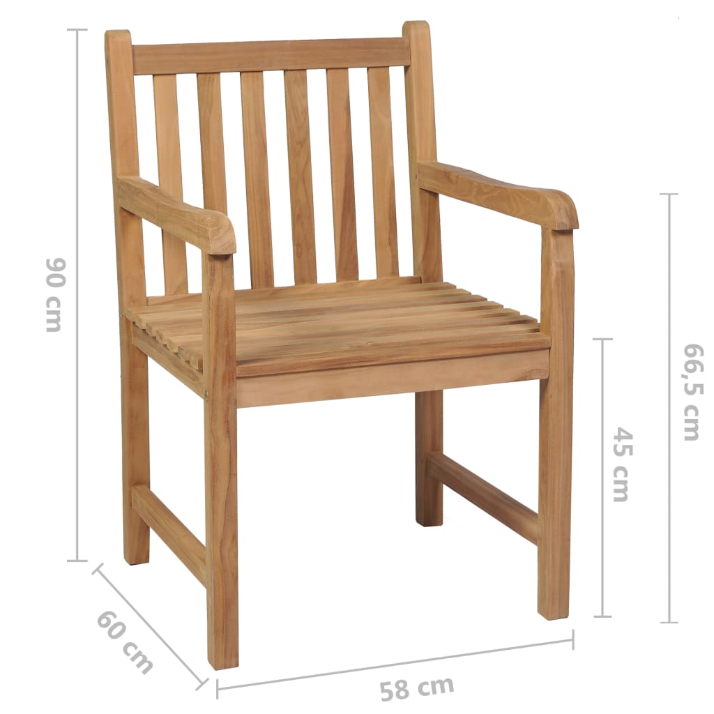 Zahradní Židle 4 Ks Šedé Kárované Podušky Masivní Teak
