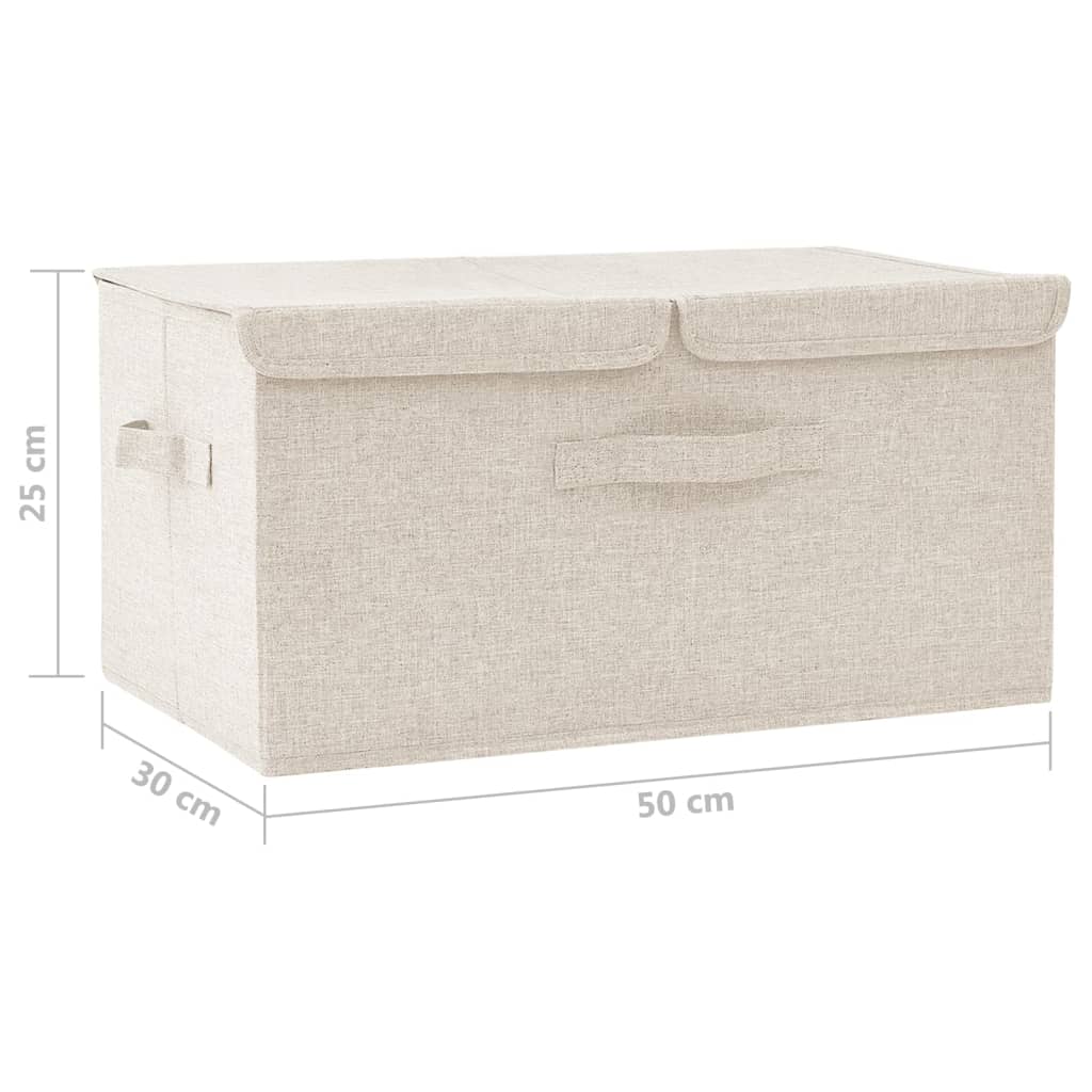 Úložný Box Textil 50 X 30 X 25 Cm Krémový