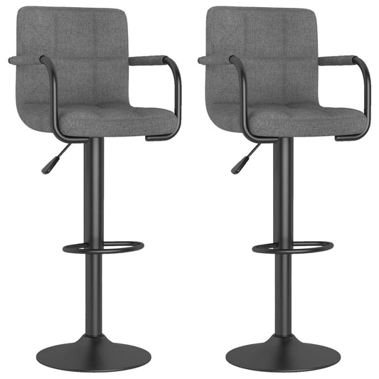 Barové Židle 2 Ks Světle Šedé Textil