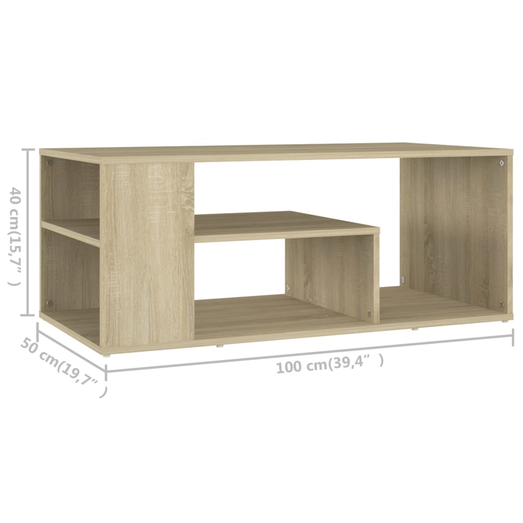 Konferenční Stolek Dub Sonoma 100X50X40 Cm Kompozitní Dřevo