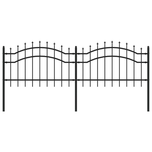 Zahradní Plot S Hroty Černý Práškově Lakovaná Ocel