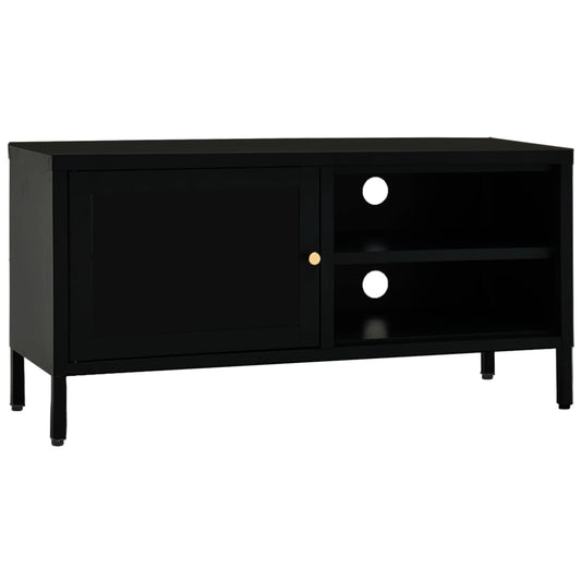 Tv Stolek Černý 90 X 30 X 44 Cm Ocel A Sklo