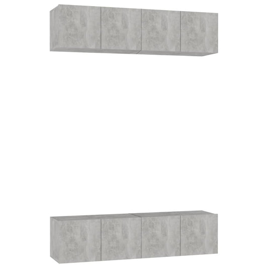 Tv Skříňky 4 Ks Betonově Šedé 60 X 30 X 30 Cm Kompozitní Dřevo