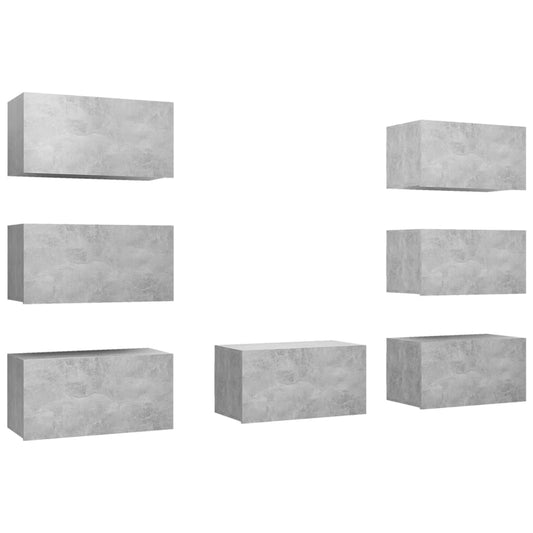 Tv Stolky 7 Ks Betonově Šedé 30,5 X 30 X 60 Cm Dřevotříska