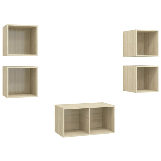 5Dílný Set Tv Skříněk Kompozitní Dřevo