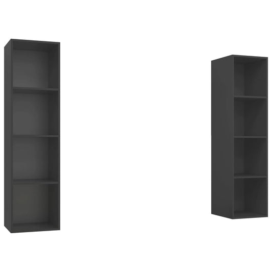 Nástěnné Tv Skříňky 2 Ks Šedé Kompozitní Dřevo