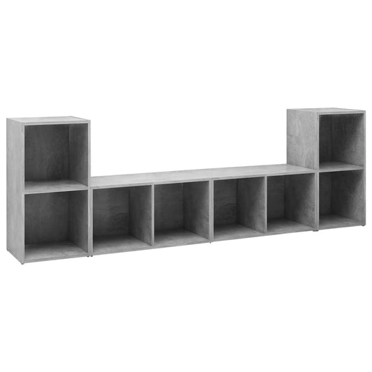 Tv Skříňky 4 Ks Betonově Šedé 72X35X36,5 Cm Kompozitní Dřevo