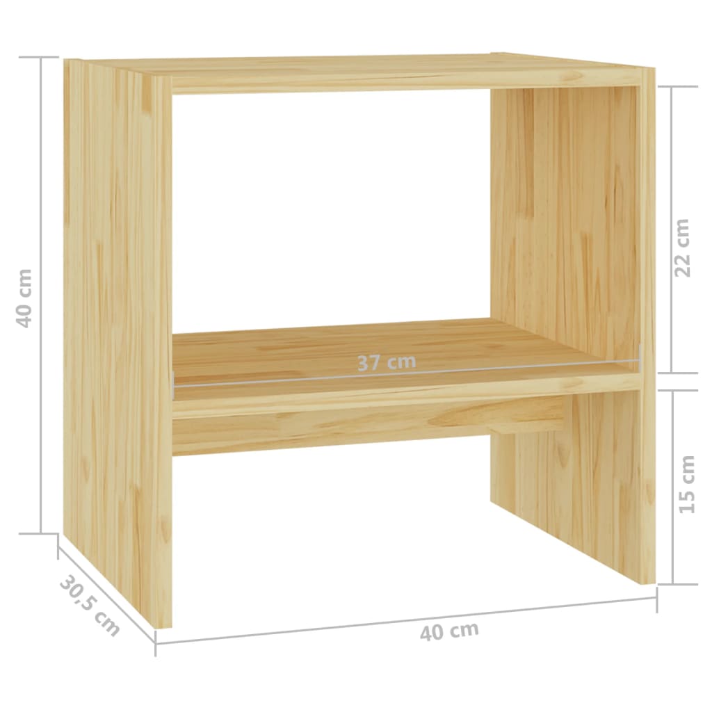 Noční Stolky 2 Ks 40 X 30,5 X 40 Cm Masivní Borové Dřevo