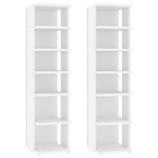 Botníky 2 Ks Bílé 27,5X27X102 Cm Kompozitní Dřevo