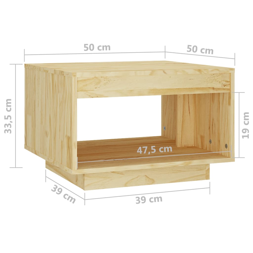 Konferenční Stolek 50 X 50 X 33,5 Cm Masivní Borové Dřevo