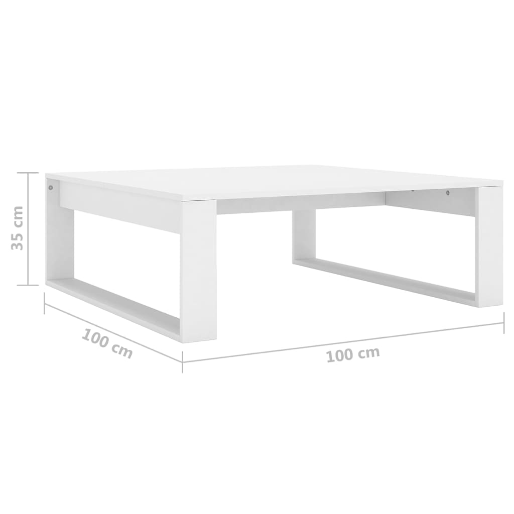 Konferenční Stolek Bílý 100 X 100 X 35 Cm Kompozitní Dřevo