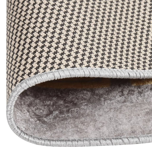 Koberec Pratelný ⌀ 120 Cm Šedý Protiskluzový Šedá A Zlatá