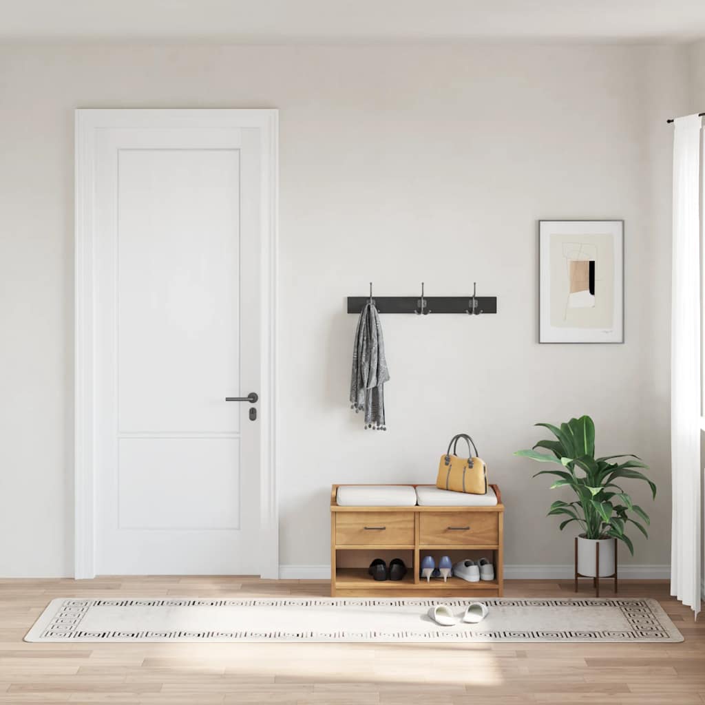 Koberec Pratelný Světle Béžový Protiskluzový Béžovo-Černá