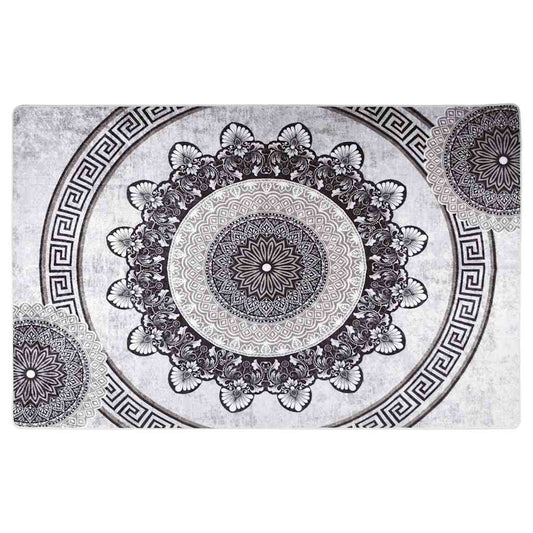 Koberec Pratelný Vícebarevný Protiskluzový Černá A Šedá