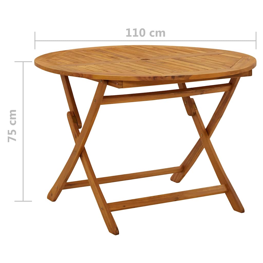 Skládací Zahradní Stůl 110 Cm Masivní Akáciové Dřevo