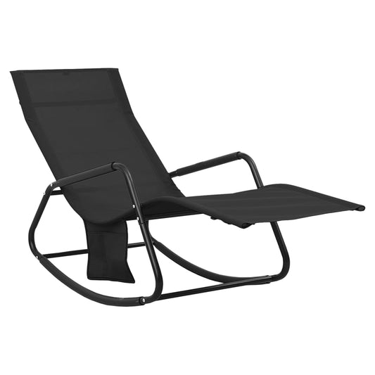 Zahradní Lehátko Ocel A Textilen Černé