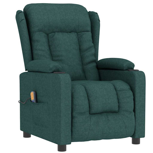 Masážní Křeslo Tmavě Zelené Textil