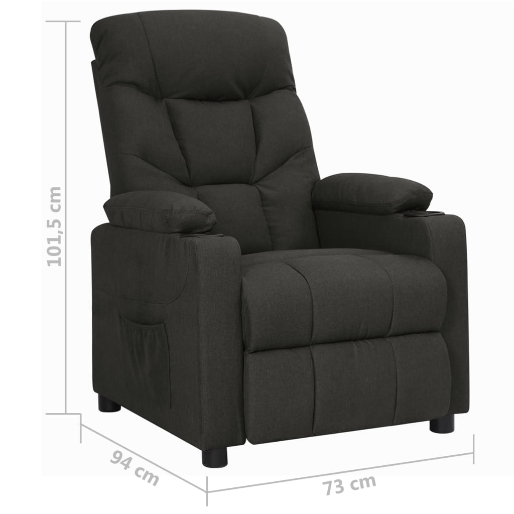 Polohovací Křeslo Černé Textil