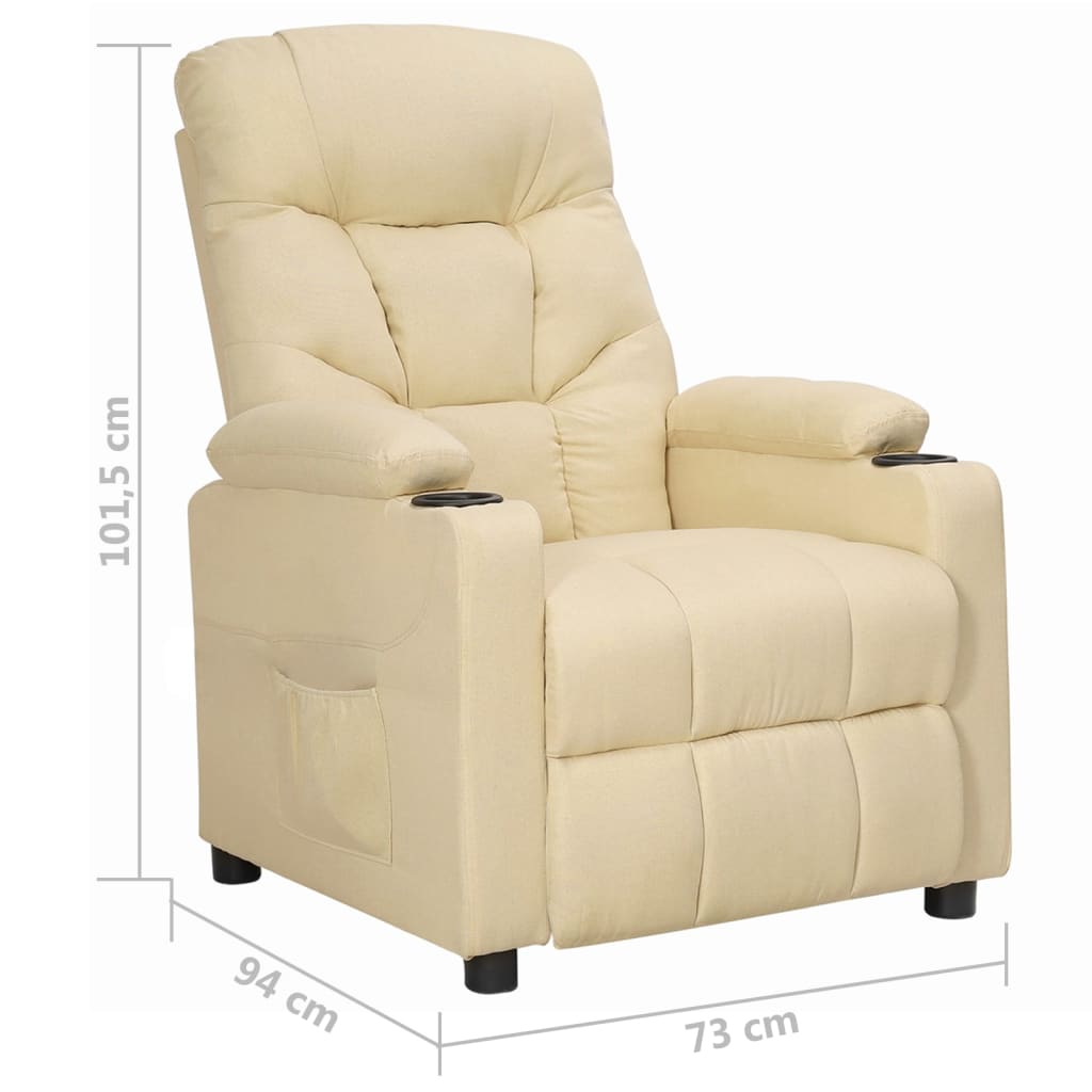 Polohovací Křeslo Krémové Textil