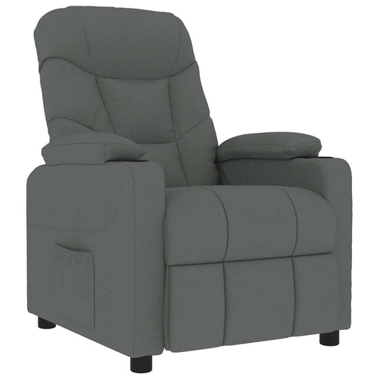 Masážní Křeslo Tmavě Šedé Textil