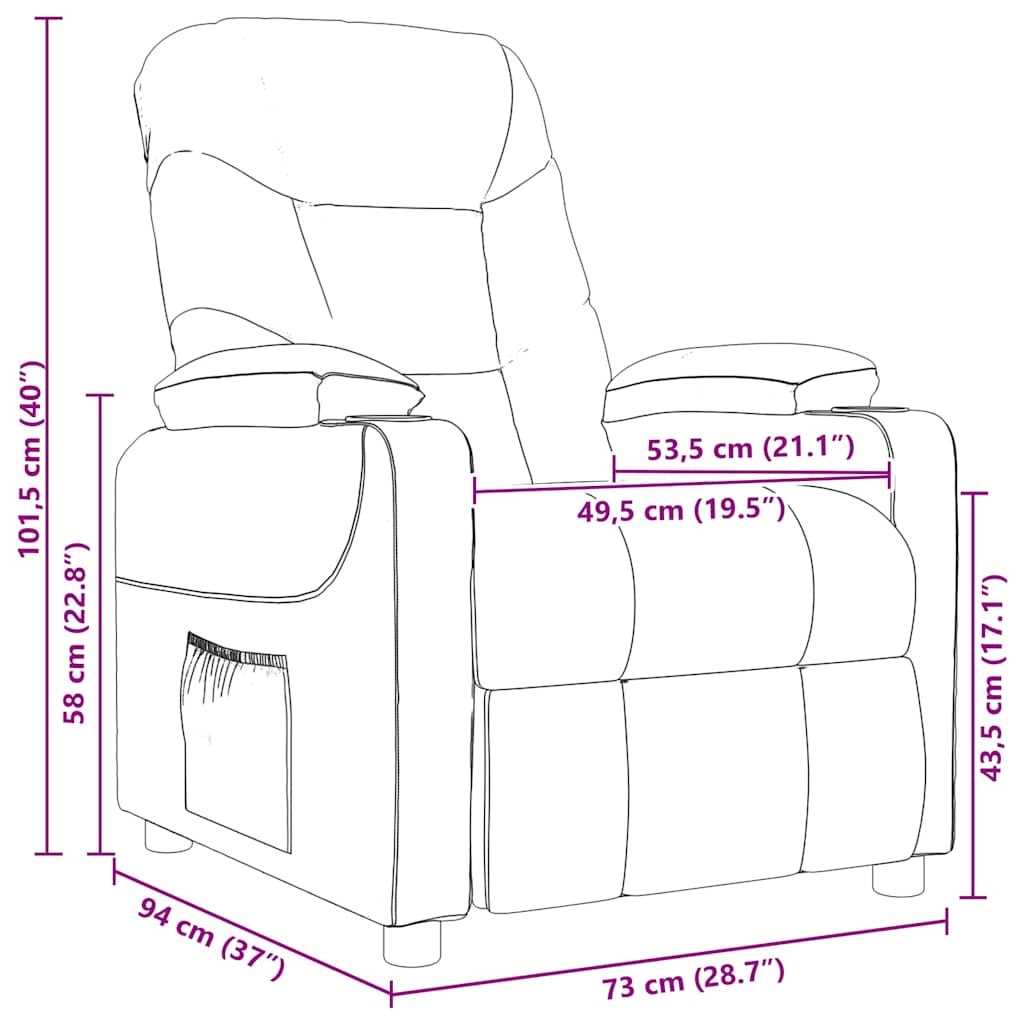 Masážní Křeslo Taupe Textil