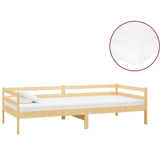 Válenda S Matrací 90 X 200 Cm Masivní Borové Dřevo