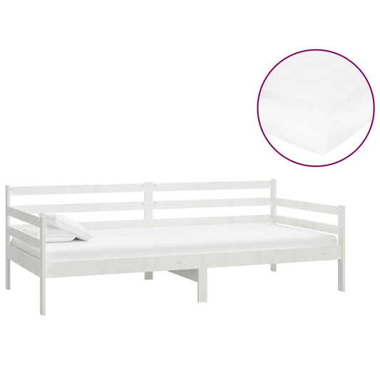 Denní Postel S Matrací 90 X 200 Cm Masivní Borové Dřevo