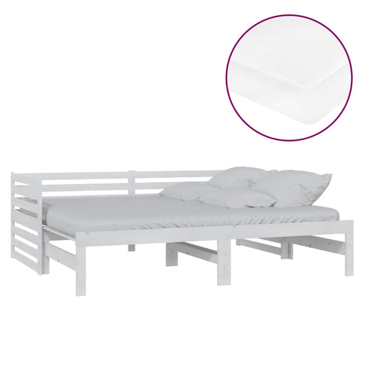 Výsuvná Denní Postel 2 × (90X200 Cm) Masivní Borové Dřevo