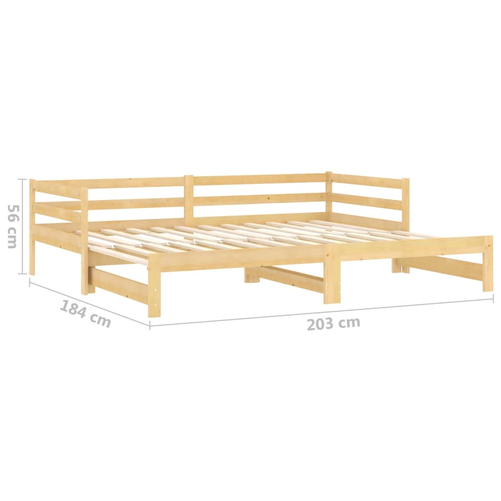 Výsuvná Válenda 2× (90 X 200 Cm) Masivní Borové Dřevo