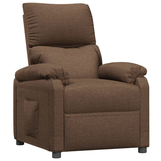 Polohovací Křeslo Hnědé Textil
