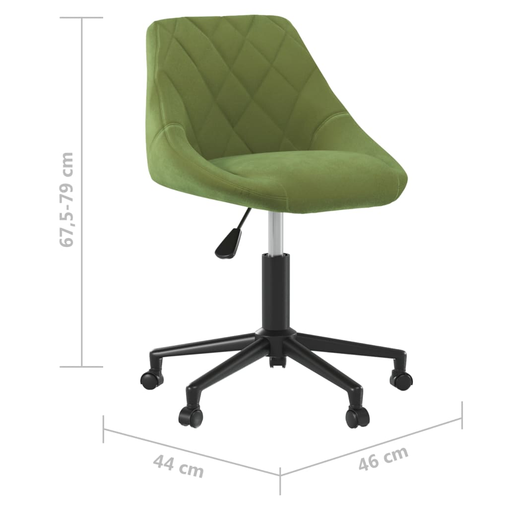 Otočná Jídelní Židle Světle Zelená Samet