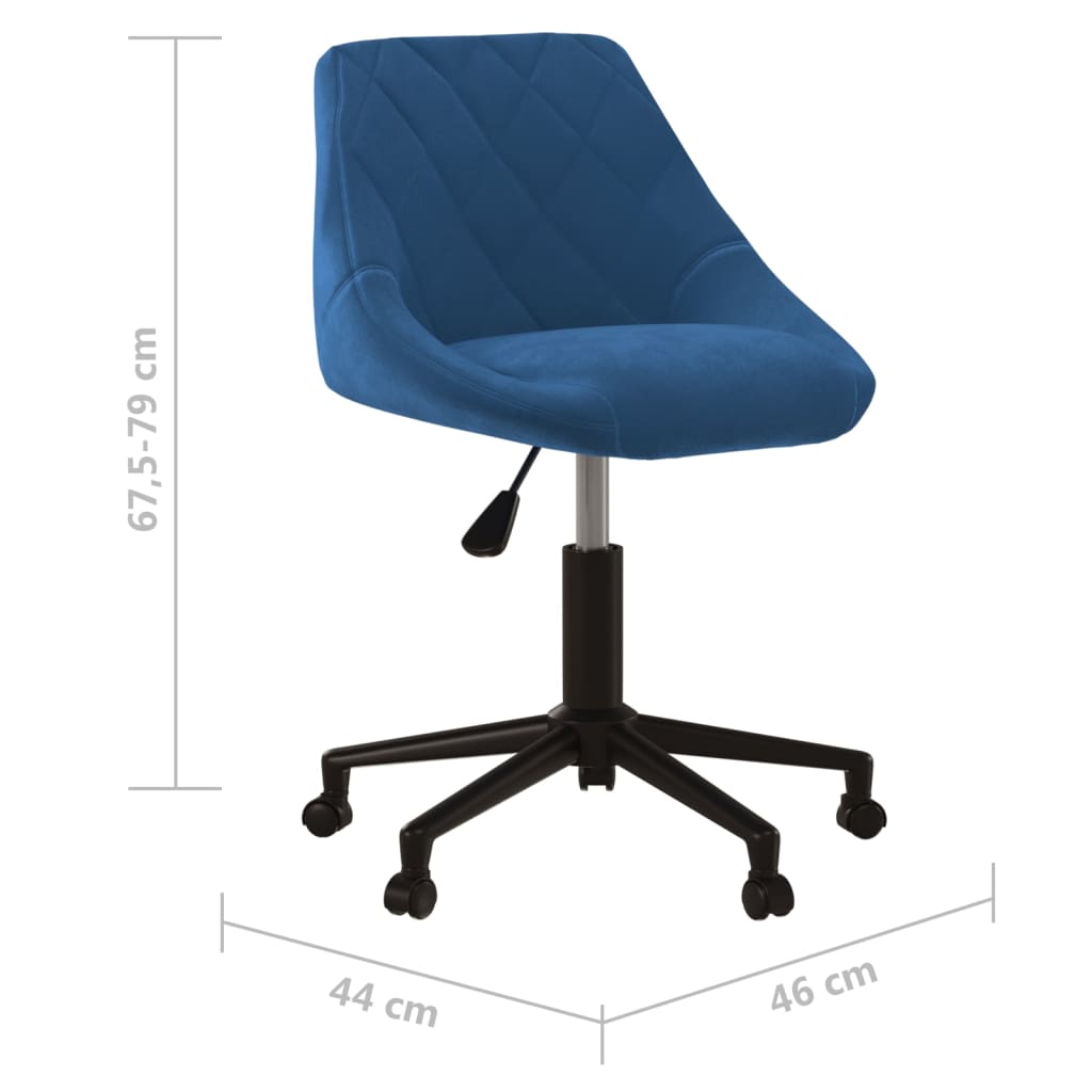 Otočná Jídelní Židle Modrá Samet