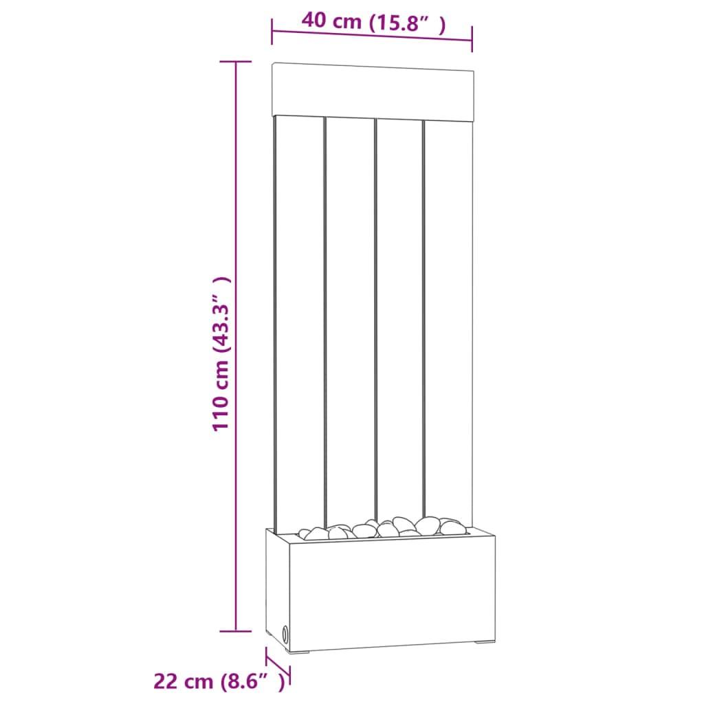 Bublinkový Panel S Rgb Led Nerezová Ocel A Akryl 110 Cm
