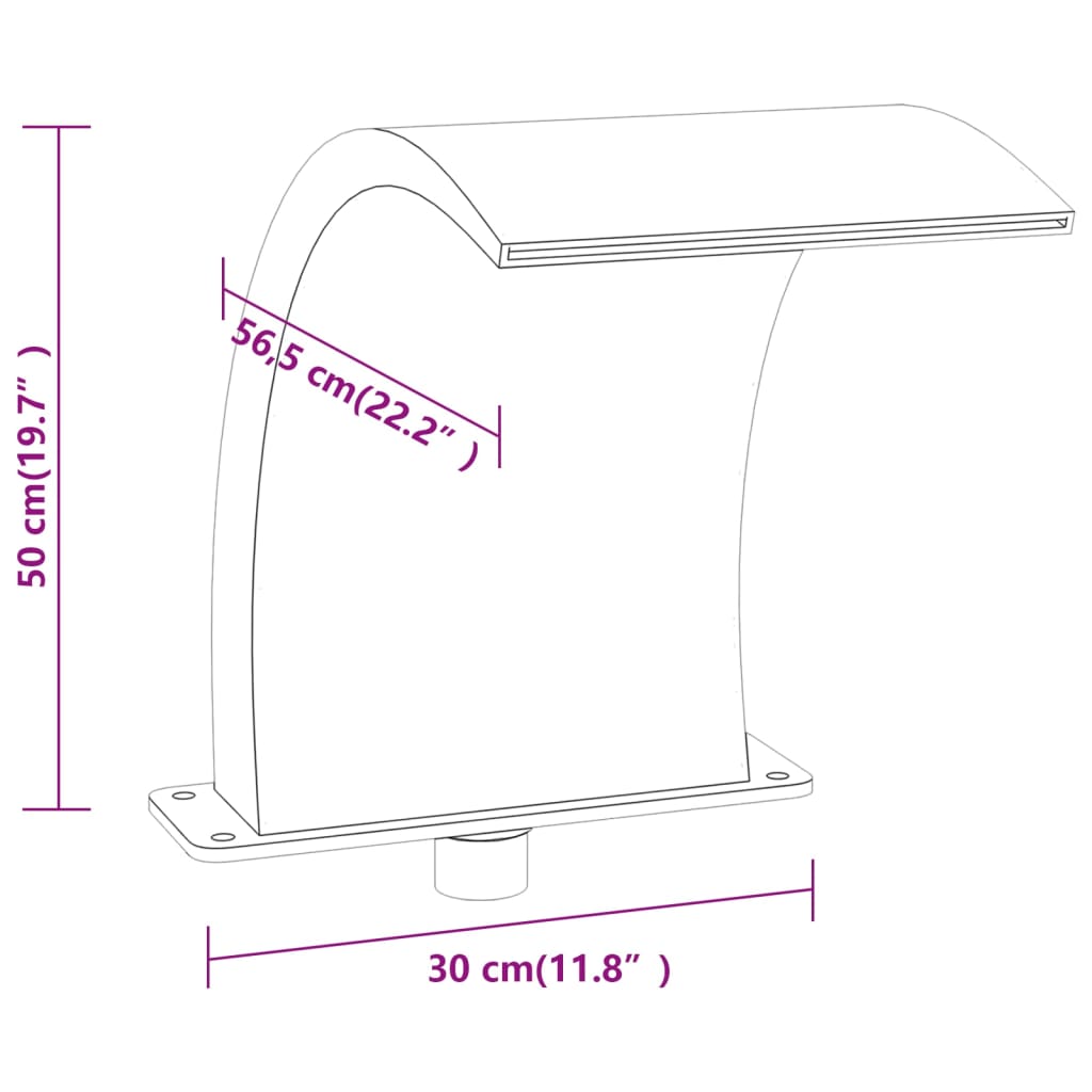 Bazénová Fontána S Rgb Led Osvětlením Akryl 50 Cm
