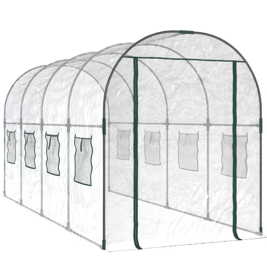 Skleník Průhledný 160 X 400 X 190 Cm Pvc Práškově Lakovaná Ocel