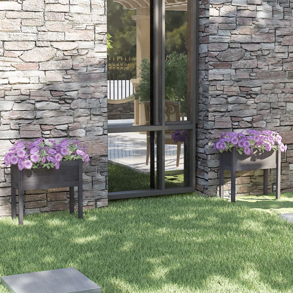 Zahradní Truhlíky 2 Ks Bílé 70 X 31 X 70 Cm Masivní Borovice