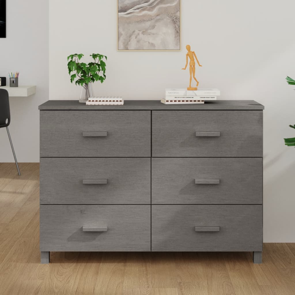 Příborník Hamar Tmavě Šedý 113 X 40 X 80 Cm Masivní Borovice