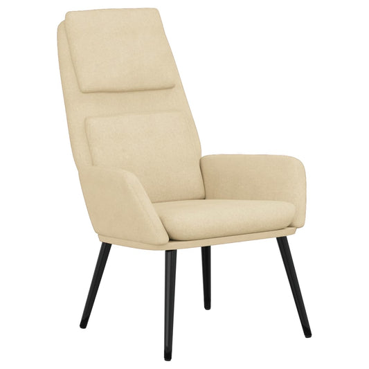 Relaxační Židle Krémová Textil