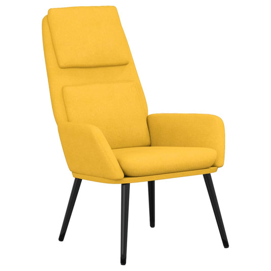 Relaxační Křeslo Hořčicově Žluté Textil