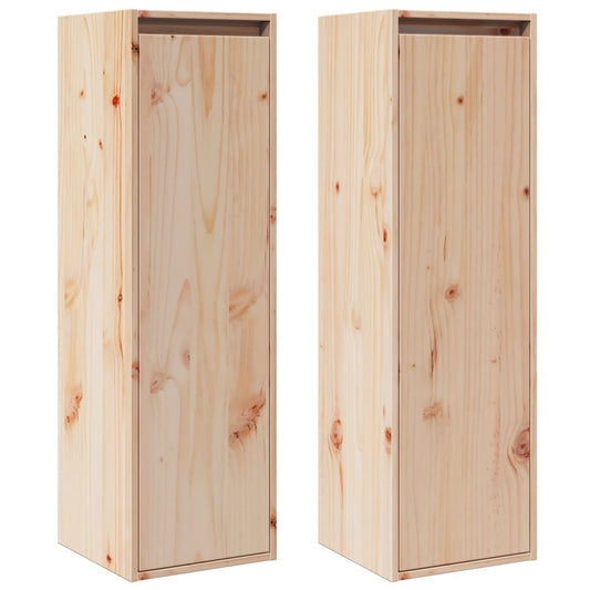 Nástěnné Skříňky 2 Ks 30 X 30 X 100 Cm Masivní Borové Dřevo