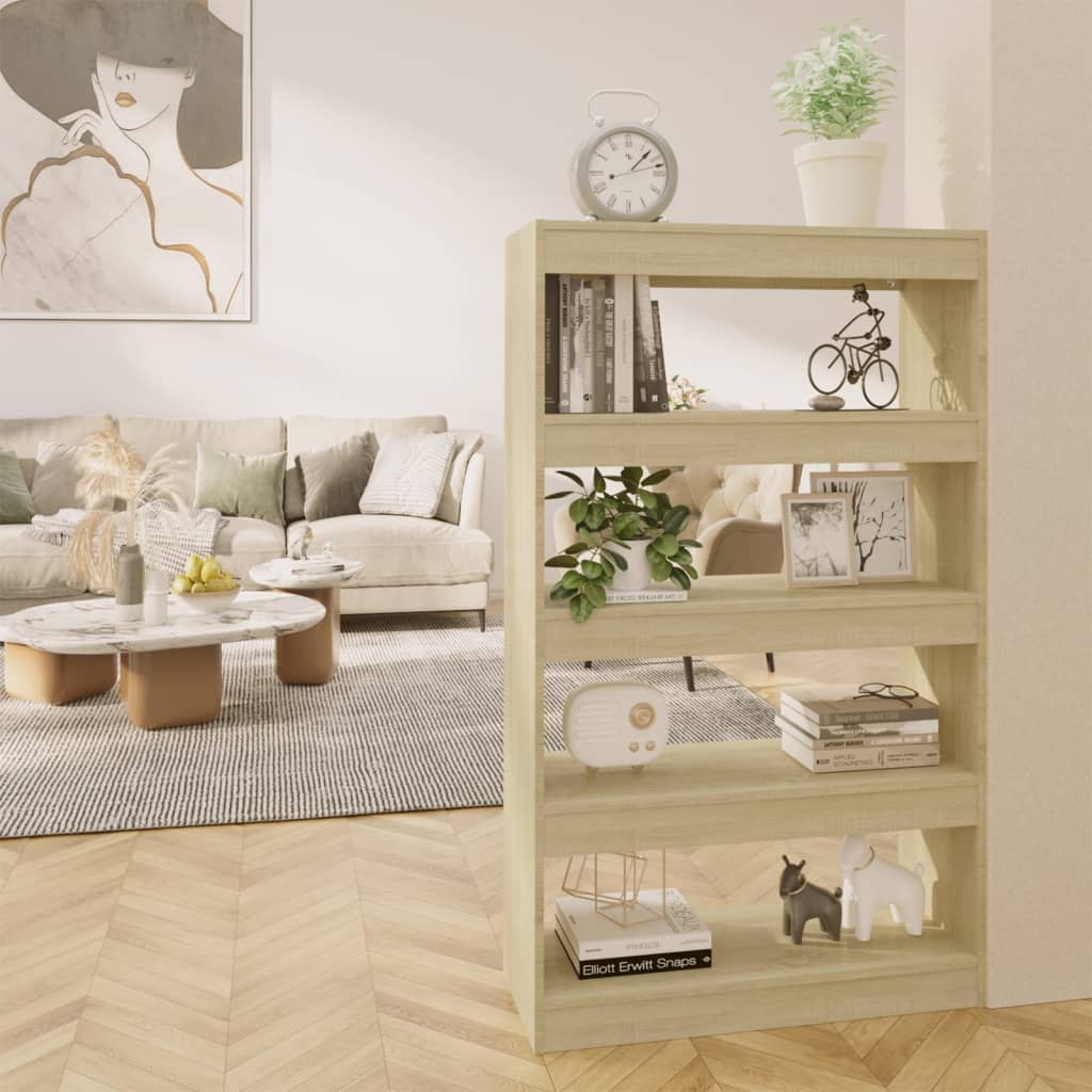 Knihovna / Dělicí Stěna Bílá Vysoký Lesk 80X30X135 Cm Kompozit