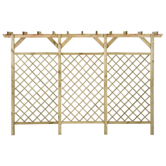 Zahradní Mřížkovaný Plot S Pergolou 300 X 50 X 200 Cm Borovice
