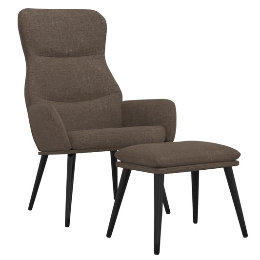 Relaxační Křeslo Se Stoličkou Taupe Textil
