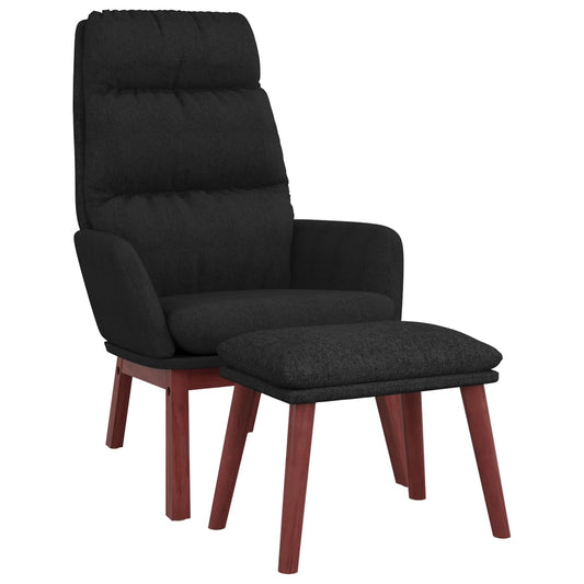 Relaxační Křeslo Se Stoličkou Černé Textil