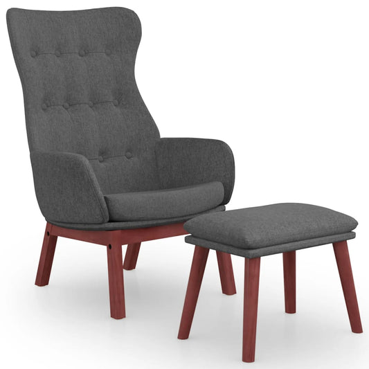 Relaxační Křeslo S Podnožkou Tmavě Šedé Textil