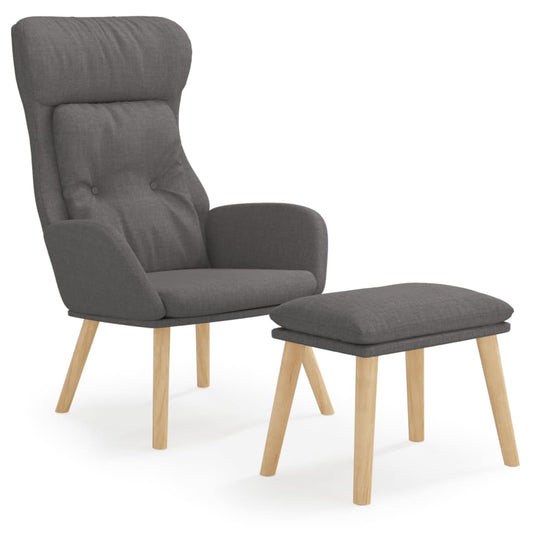 Relaxační Křeslo S Podnožkou Tmavě Šedé Textil