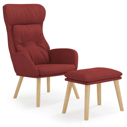Relaxační Křeslo S Podnožkou Vínové Textil