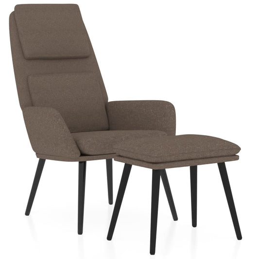 Relaxační Křeslo Se Stoličkou Taupe Textil