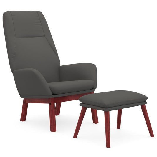 Relaxační Křeslo S Podnožkou Tmavě Šedé Textil