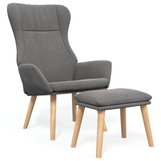 Relaxační Křeslo S Podnožkou Světle Šedé Textil